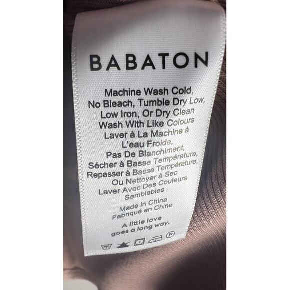 Babaton Womens Mauve Ribbed Crop Stretch Scoop Neck Top Capsule Piece Size M - Picture 6 of 8